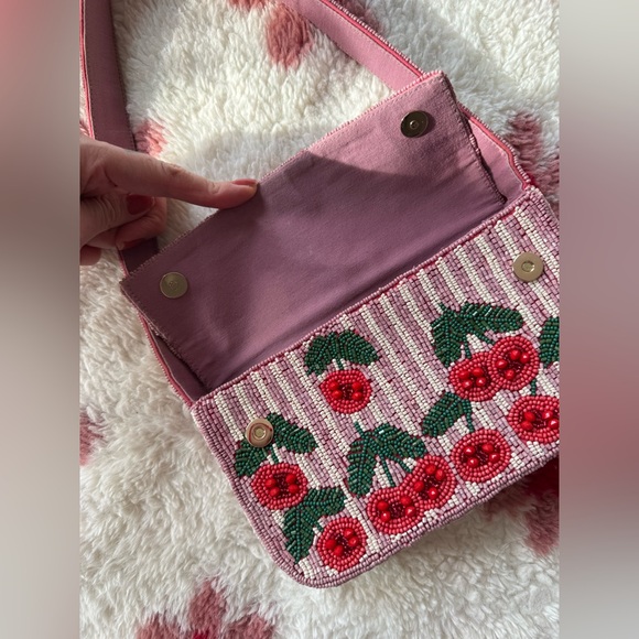 Cherry Beaded Women's Bag Anthropologie - Picture 3 of 6